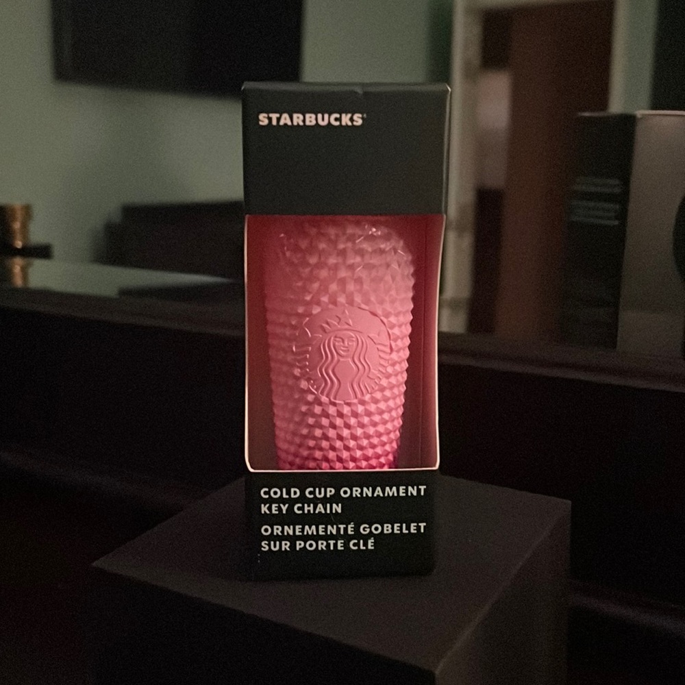 Starbucks ombré pink keychain